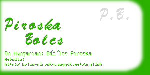 piroska bolcs business card