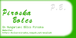 piroska bolcs business card